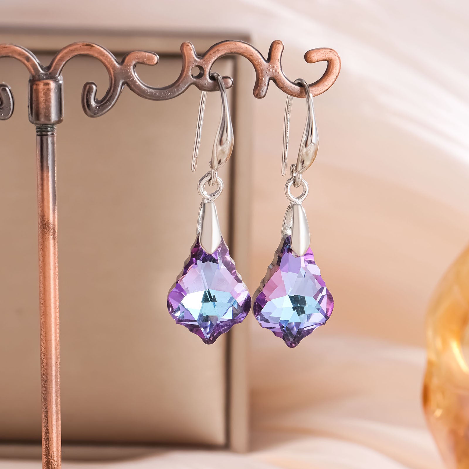 Wholesale Baroque Maple Leaf Earrings Crystal Jewelry